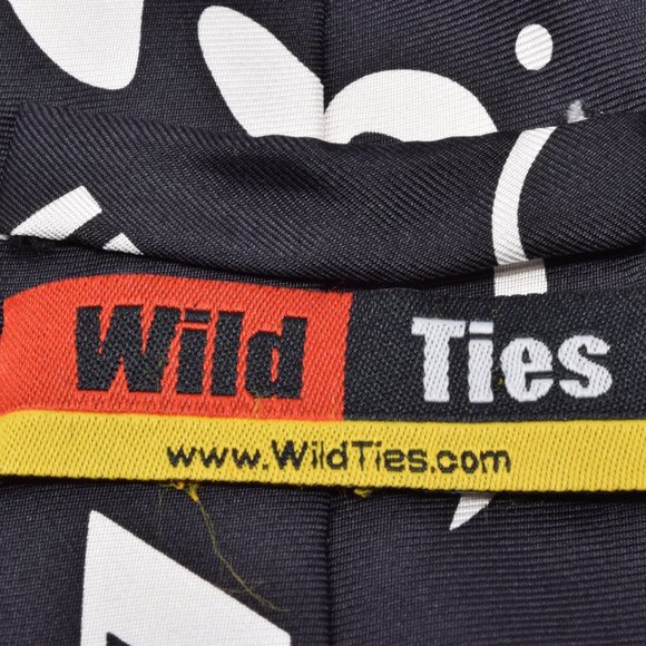 Wild Ties Silk Music Notes Necktie Black White Musican Singer Festival Work Boho - Picture 7 of 9